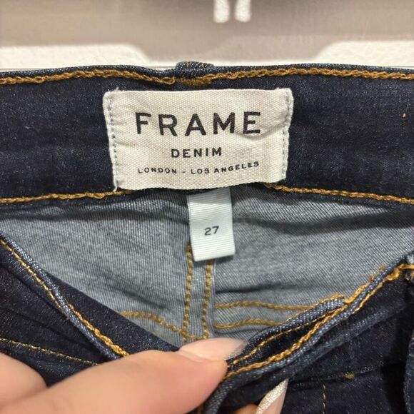 FRAME Women’s Jeans Le High Skinny Size 27  Stretch Hi Rise Dark Blue Wash - Picture 8 of 8